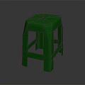 Sturdy Green Plastic Stool With Simple Design And Four Legs Structure