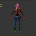 Game And Movie Female Character With Futuristic Black And Yellow Outfit And Sci Fi Design