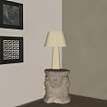 medieval table lamp retro table lamp frame hanging painting 3d model