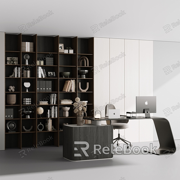 modern office desk and chair model