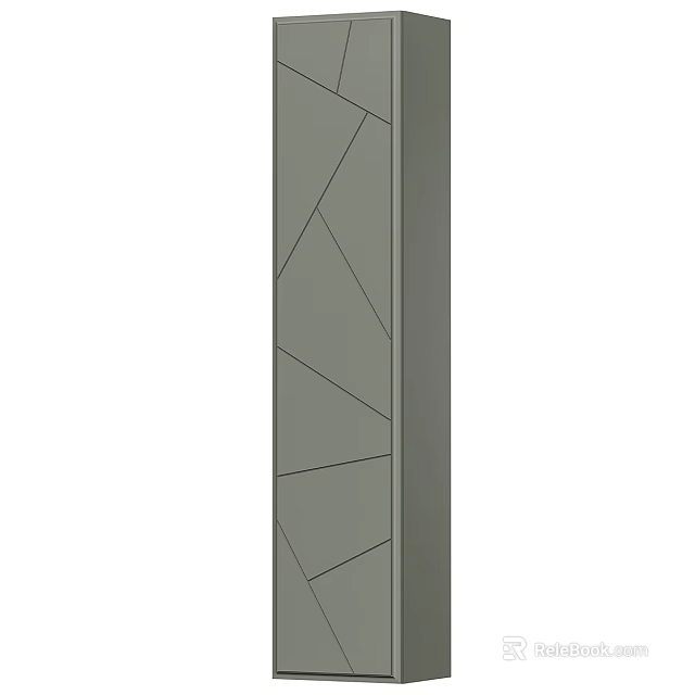 Modern Entryway Side Cabinet With Geometric Panel Design And Functional Storage Space 3d model 