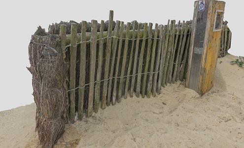 Modern Fence Beach Fence 3d model