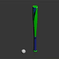 Row of Colorful Baseball Bats and Balls as Sports Equipment