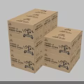 Durable Brown Kraft Paper Packaging Cartons Stacked With Printed Text And Graphics