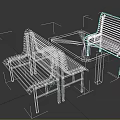 Rustic Wooden Dining Set With Square Table And Two Benches Design