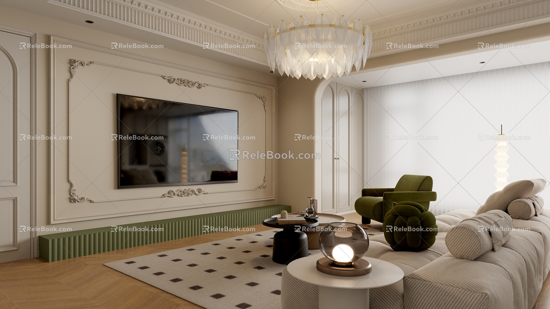 French Living Room 3d model