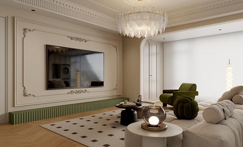 French Living Room 3d model