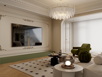 French Living Room 3d model