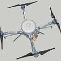 White Drone With Four Propellers Landing Gear And Aerial Application Design