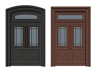 Jianou double-door residence entrance unit door copper door 3d model