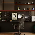 Esports Hotel Gaming Room With Ergonomic Chair Multiple Monitors Keyboards Headphones And LED Strip Lights