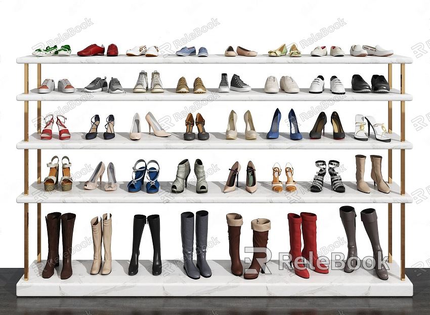 Modern Shoes Shoes Leather Boots Leather Shoes Combination Shelf model