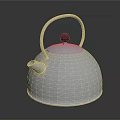 Silver Metal Kettle With Modern Design Curved Handle And Smooth Reflective Surface