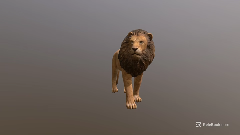 Realistic 3D Lion Model In Standing Pose With Detailed Mane And Features 3d model