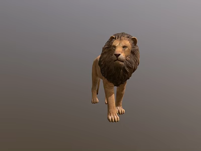 Realistic 3D Lion Model In Standing Pose With Detailed Mane And Features 3d model