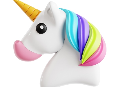 Modern cartoon unicorn toy Icon 3d model