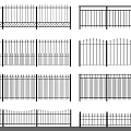 Various Metal Fence Designs With Different Rail Patterns And Structures 3d model