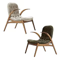Comfortable Modern Solid Wood Frame Soft Boucle Leisure Armchair With Multiple Fabric Color Choices