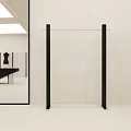 Modern Clothing Store Interior With Minimalist Design Metal Racks And Large Mirror