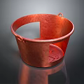 Handcrafted Copper Bucket With Hammered Texture And Open Side Design