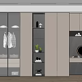 Modern Wardrobe Interior Design With Glass Doors Built-in Lights Storage Shelves And Dressing Table