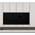 Modern TV Wall Design With Fireplace Cabinets Shelves And Marble Accents