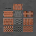 Modern Floor Tiles With Various Patterns And Color Options For Interior Design 3d model