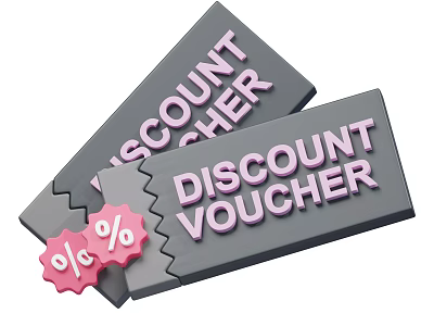 Stylish Decorative Ornament Set Featuring Discount Voucher Motifs And Percentage Symbols 3d model