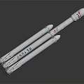 Military Weapon Multi Stage Rocket With White Boosters And Engine Structure Design 3d model