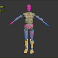 3D Rendered Game Film Character Model Featuring Mechanical Joints and Yellow Sensor Head