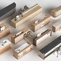 Modern Reception Desk Designs With Wood Marble Black Countertops Chairs And Computers