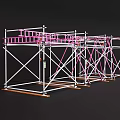 Industrial Scaffolding Equipment With Metal Frame Structure And Multiple Platforms For Construction