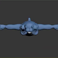 Blue Cartoon Bear Character With White Belly And Open Arms