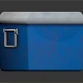 Blue Cooler Box With White Lid And Handle For Portable Storage And Cooling