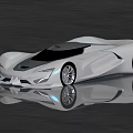 White Streamlined Modern Concept Sports Car With Sleek Design And Shiny Wheels