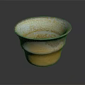 Ceramic Cup With Orange Yellow Gradient And Rustic Textured Surface On Dark Reflective Background