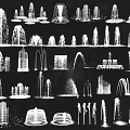 Various Decorative Water Fountain Designs with Different Spray Patterns and Styles 3d model
