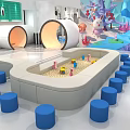 Fun Recreation Area Interior Design With Slides Climbing Structures Seating Areas And Colorful Decor 3d model