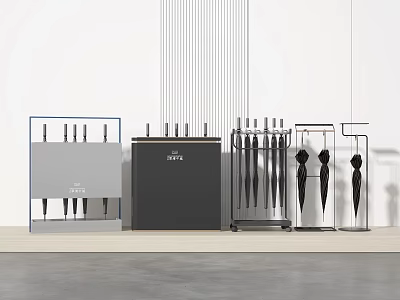 Modern Public Facility Umbrella Stand With Multiple Designs For Public Areas 3d model