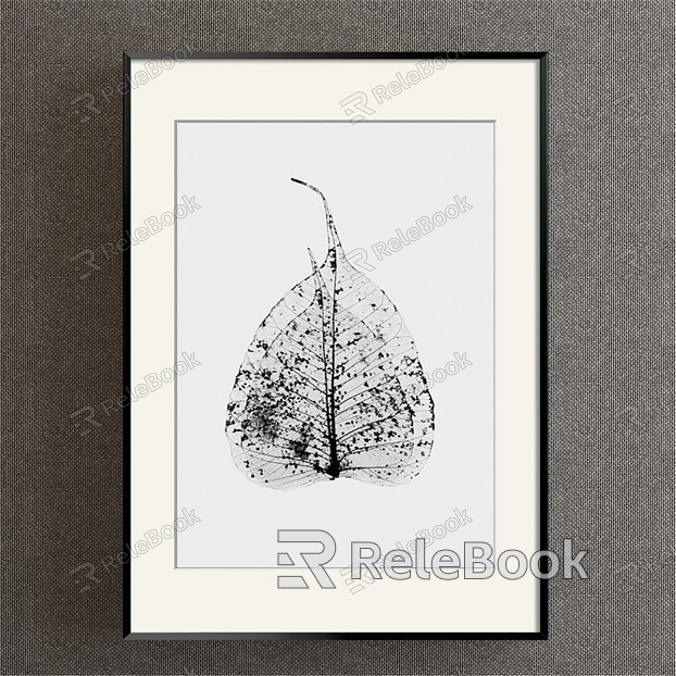 Modern Plant Painting Black and White Bedroom Plant Flower Leaf Decorative Painting model