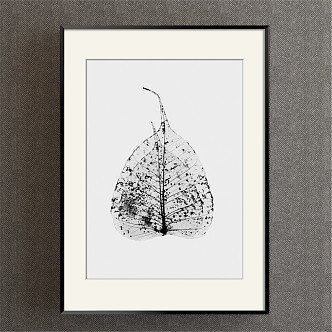 Modern Plant Painting Black and White Bedroom Plant Flower Leaf Decorative Painting 3d model