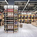 Modern Tobacco and Liquor Store With Well Arranged Shelves Displaying Various Wines And Tobacco Products