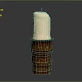 Rustic Candle Lamp Design With Tall Textured Candle On Brick Base