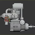Small Metal Mechanical Engine Device with Cylinder Piston and Fuel Tank Components