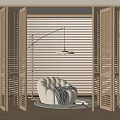 shutter folding door sliding door sliding door lazy sofa 3d model