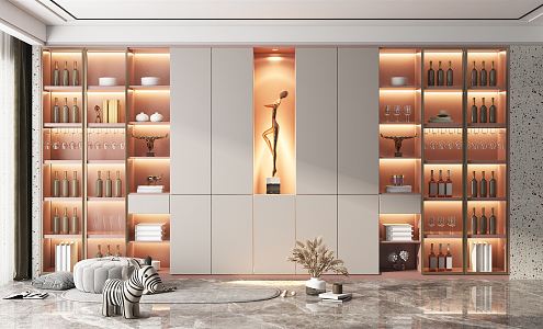 Modern Wine Cabinet Wardrobe 3d model