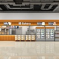 Modern bakery bakery shopping mall supermarket pile head 3d model