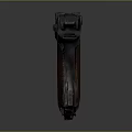 Vintage Military Pistol with Wooden Grip and Metal Body on Dark Background