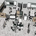 Modern Public Office Space With Open Layout Partitions Workstations And Storage Cabinets