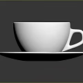 White Ceramic Cup With Hot Coffee And Heart Latte Art On White Saucer
